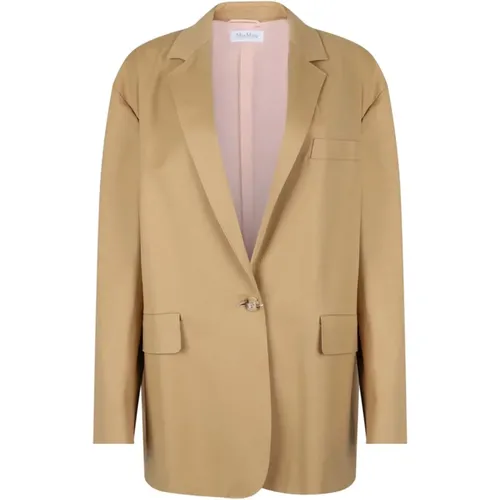 Blazers, female, , Size: 2XS Light Beige Oversized Blazer - Max Mara - Modalova