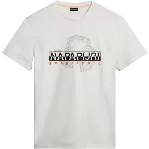 T-Shirts, male, , Size: L Cotton Logo T-shirt - Napapijri - Modalova