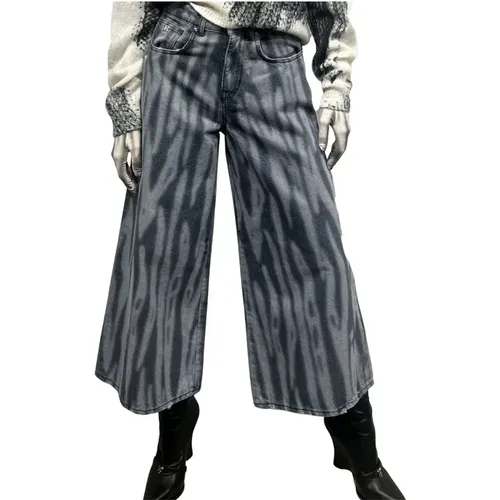 Cropped Hose aus 100% Baumwolle mit Allover-Muster , Damen, Größe: W26 - John Richmond - Modalova