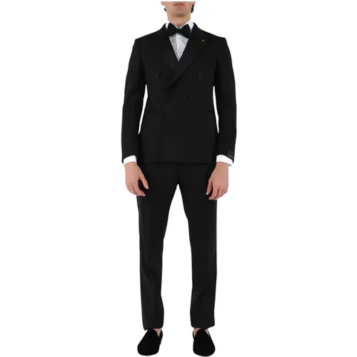 Double Breasted Suits, male, , Size: XL Double-breasted tuxedo jacket - Tagliatore - Modalova