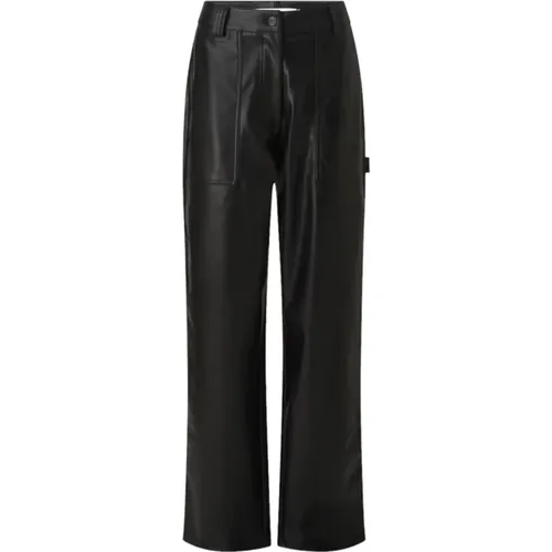 Schwarze Hose Reißverschluss Knöpfe Taschen , Damen, Größe: S - Calvin Klein Jeans - Modalova