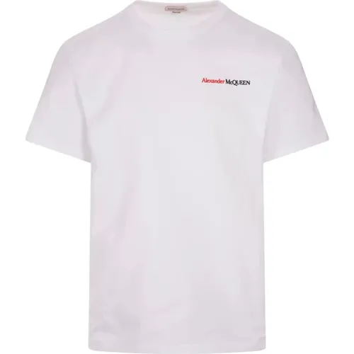 Weißes T-Shirt mit zweifarbigen Logo , Herren, Größe: S - alexander mcqueen - Modalova