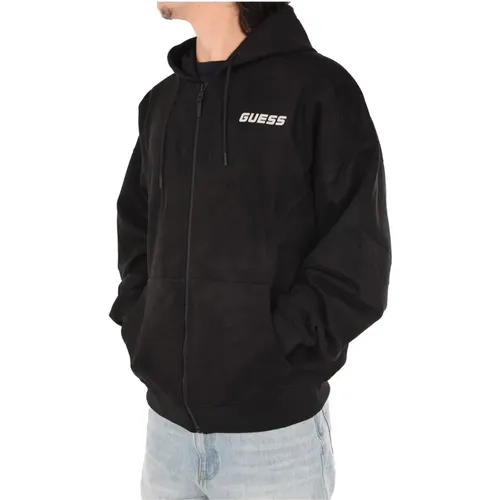 Neopren Wildleder Kapuzenpullover , Herren, Größe: S - Guess - Modalova