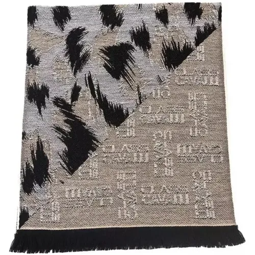 Winter Scarves, male, , Size: ONE SIZE Animal Print Wool-Blend Scarf - Cavalli Class - Modalova