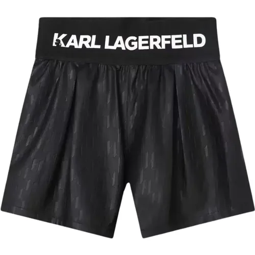 Logo All Over Kunstleder Shorts - Karl Lagerfeld - Modalova