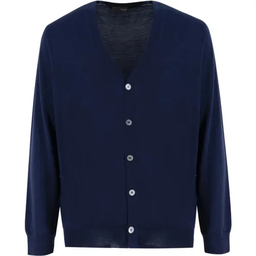 Cardigans, male, , Size: 4XL Merino Wool Button Cardigan - Drumohr - Modalova