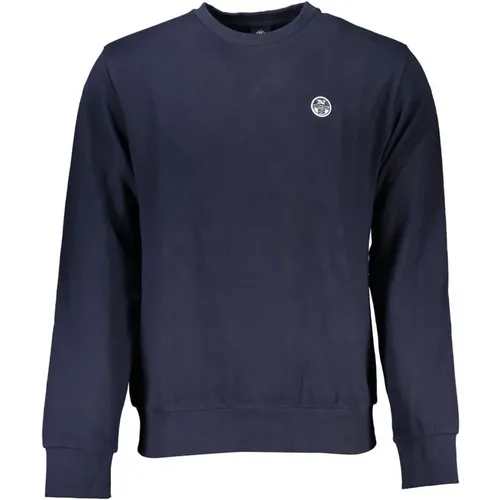 Gebürsteter Baumwoll-Sweatshirt mit Applikationslogo , Herren, Größe: 2XL - North Sails - Modalova