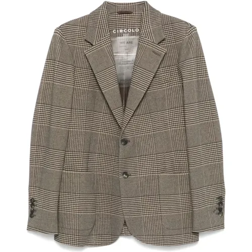 Blazers, male, , Size: S Check Fleece Jacket - Circolo 1901 - Modalova