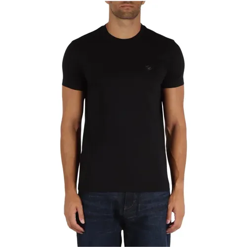 Baumwoll-T-Shirt mit Logopatch - Emporio Armani - Modalova