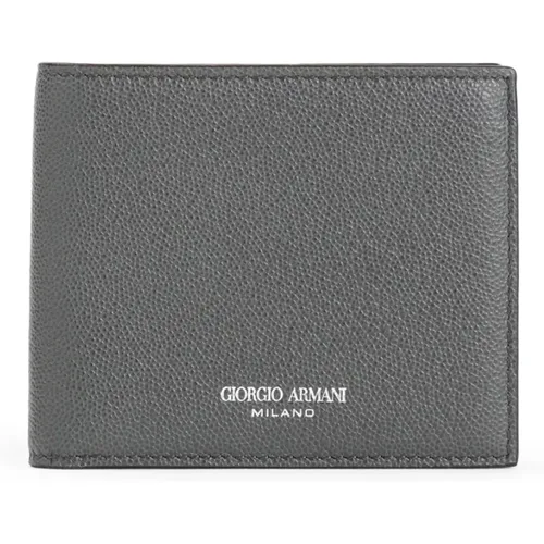 Wallets & Cardholders, male, , Size: ONE SIZE Leather Bi-Fold Wallet - Giorgio Armani - Modalova