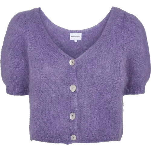 Lila V-Ausschnitt Mohair Cardigan - American Dreams - Modalova