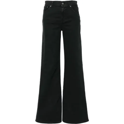 Schwarze Wide Leg Denim Jeans , Damen, Größe: W27 - Dondup - Modalova