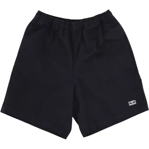 Schwarze Twill Relaxte Kurze Hose , Herren, Größe: M - Obey - Modalova