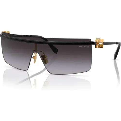 Grey Shaded Sunglasses,Sunglasses SMU 50ZS,Gold Grey Sunglasses SMU 50ZS,Gold/Dark Grey Sunglasses SMU 50Zs - Miu Miu - Modalova