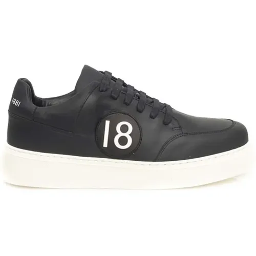 Sneakers, male, , Size: 6 US Leather Sneakers with Side Logo - Cerruti 1881 - Modalova