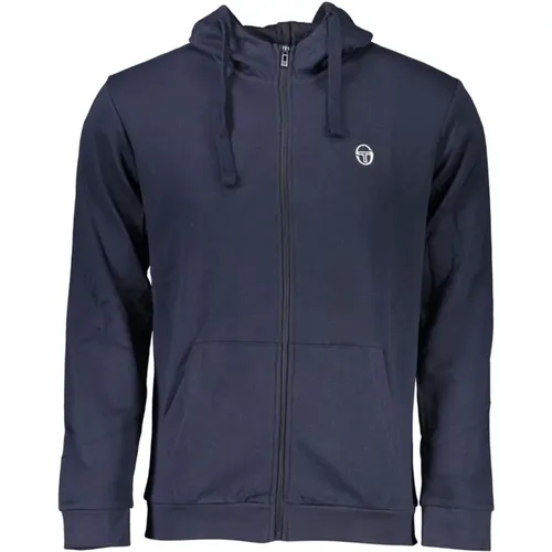 Zip-throughs, male, , Size: L Mens Full Zip Fleece Hoodie Navy - Sergio Tacchini - Modalova