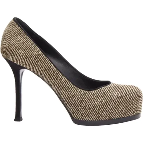 Pre-owned Pumps, female, , Size: 7 1/2 US Pre-owned Wool heels - Yves Saint Laurent Vintage - Modalova