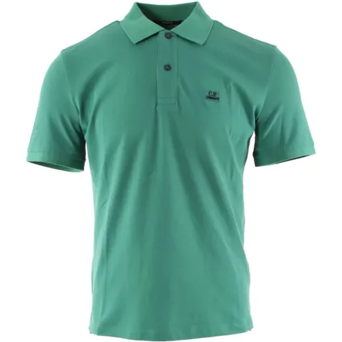 Grünes Polo-Shirt mit Stretch Piquet , Herren, Größe: S - C.P. Company - Modalova