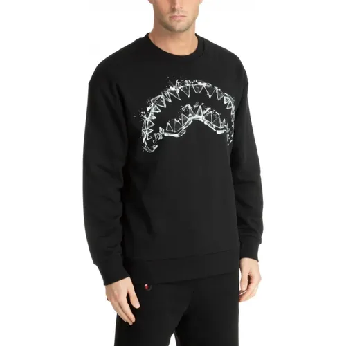 Sweatshirts, male, , Size: L Broken Glass Shark Mouth Sweatshirt - Sprayground - Modalova