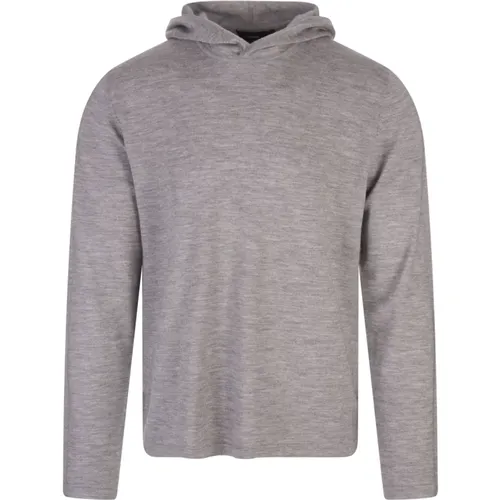 Hoodies, male, , Size: M Grey Wool Cashmere Blend Hoodie - Vince - Modalova