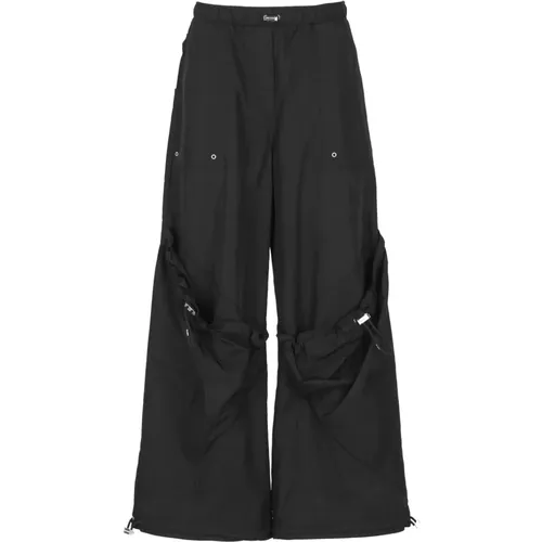 Wide Trousers, female, , Size: 2XS Cargo Pants Wide Leg Elastic - The Attico - Modalova