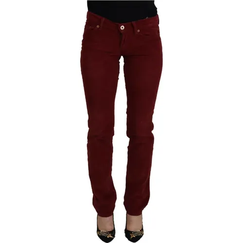 Skinny Jeans, female, , Size: W24 Maroon Corduroy Chic Pants - Dolce & Gabbana - Modalova