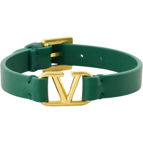 Belts, male, , Size: ONE SIZE VLogo Leather Bracelet Fall-Winter 2024 - Valentino Garavani - Modalova