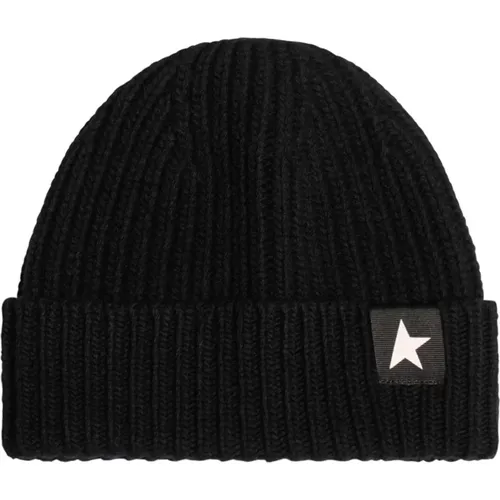 Wool Hat with White Star , male, Sizes: S - Golden Goose - Modalova