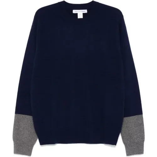 Blaue Wollstrickpullover , Herren, Größe: M - Comme des Garçons - Modalova