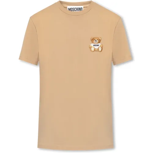 T-shirt with logo , male, Sizes: XL - Moschino - Modalova
