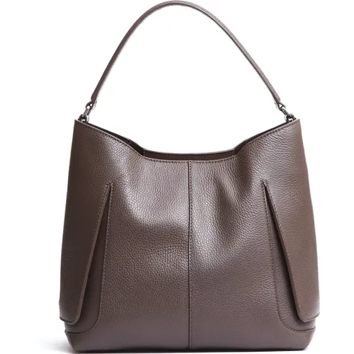 Braune Leder-Schultertasche , Damen, Größe: ONE Size - Orciani - Modalova