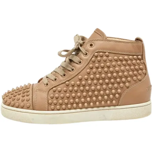 Pre-owned Leather sneakers , female, Sizes: 6 1/2 UK - Christian Louboutin Pre-owned - Modalova
