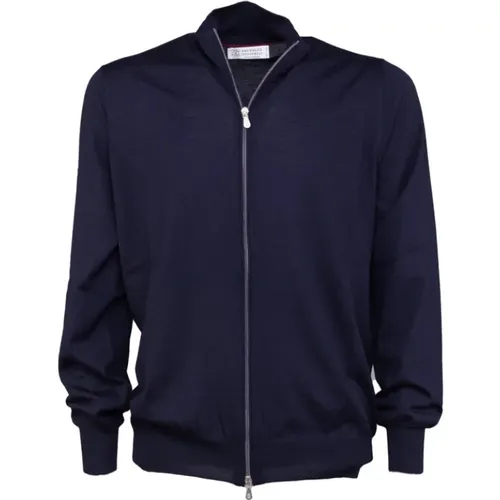 Zip Cardigan - Ethical Luxury and Timeless Style , male, Sizes: S - BRUNELLO CUCINELLI - Modalova