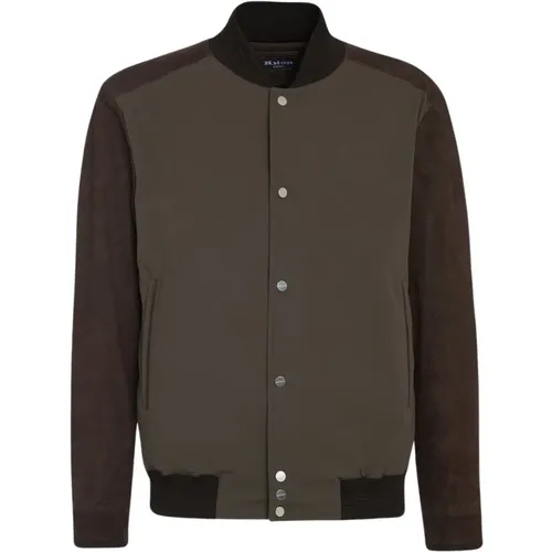 Braune Varsity-Style Blouson Jacke - Kiton - Modalova