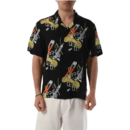 Relaxed fit rayon shirt , male, Sizes: S, XL, M, L - HUF - Modalova