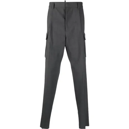 Suit Trousers, male, , Size: XS Trousers Grey - Dsquared2 - Modalova