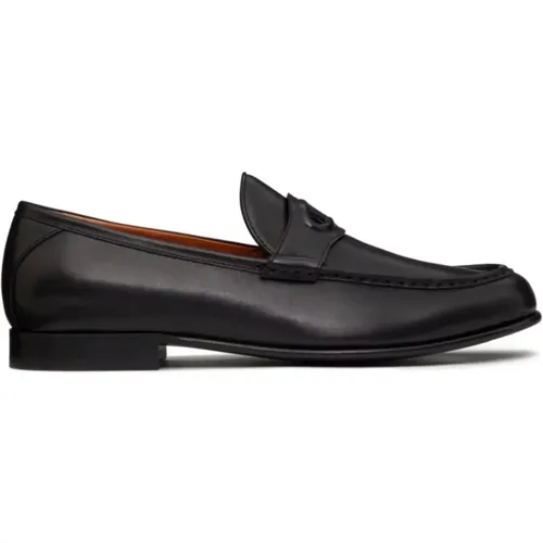 Loafers, male, , Size: 10 US Leather VLogo Signature Slip-On Shoes - Valentino Garavani - Modalova