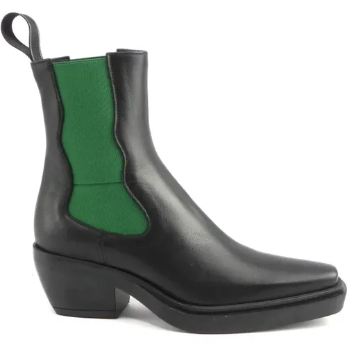 Schwarze/Grüne Western Stiefel , Damen, Größe: 40 EU - Lemaré - Modalova