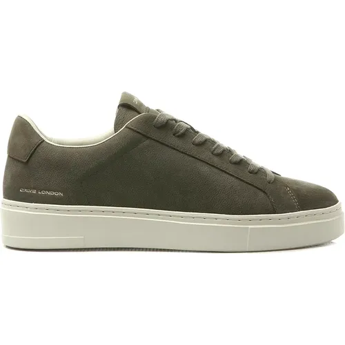 Sneakers with Navy Blue Leather , male, Sizes: 8 UK, 9 UK, 7 UK, 10 UK - Crime London - Modalova