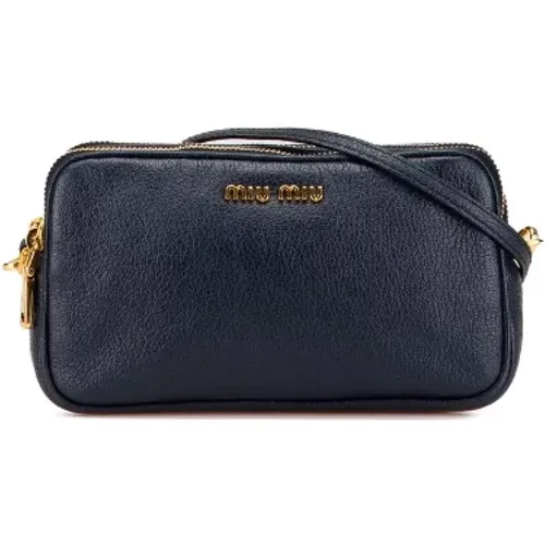 Pre-owned Cross Body Bags, female, , Size: ONE SIZE Pre-owned Leather shoulder-bags - Miu Miu Pre-owned - Modalova