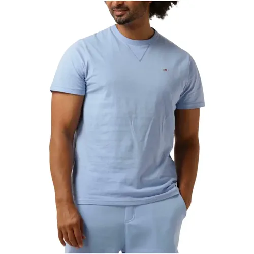 Herren Polo & T-Shirts Slim Rib Tee , Herren, Größe: 2XL - Tommy Jeans - Modalova