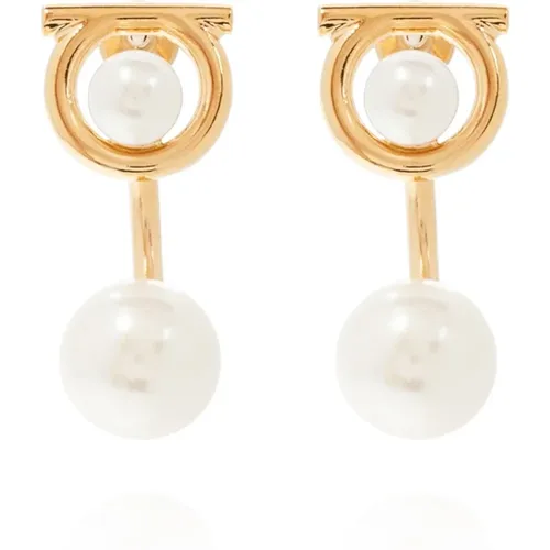 Ohrringe mit Perlen , Damen, Größe: ONE Size - Salvatore Ferragamo - Modalova