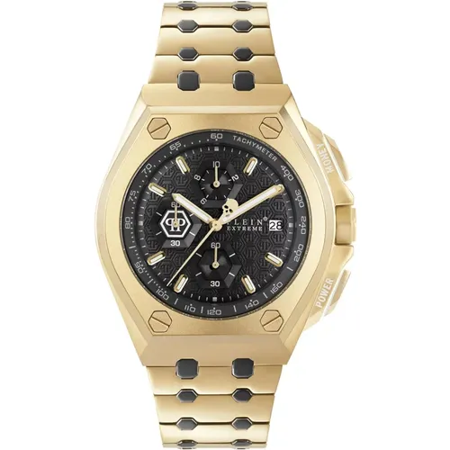 Watches, male, , Size: ONE SIZE Extreme 44Mm Men's Watch Gold - Philipp Plein - Modalova