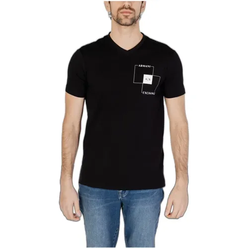 Plain V-Neck T-Shirt , male, Sizes: 2XL, XL, M, S, L - Armani Exchange - Modalova