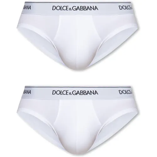 Logo-Slips 2er-Pack , Herren, Größe: M - Dolce & Gabbana - Modalova