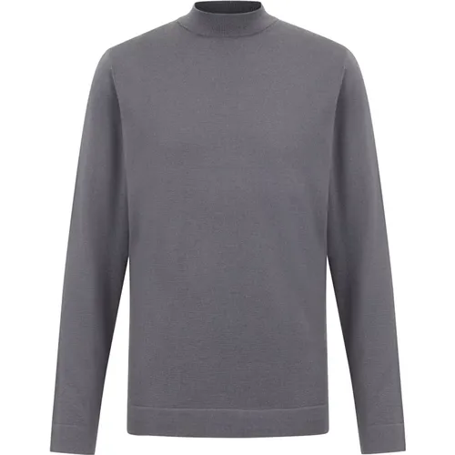 Turtlenecks, male, , Size: L Merino Wool Turtleneck Sweater Grey - drykorn - Modalova