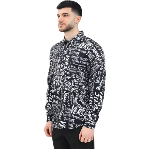 Casual Shirts, male, , Size: XL Long Sleeve Logo Shirt - Versace Jeans Couture - Modalova