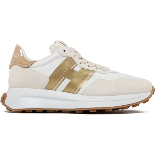 Sneakers, female, , Size: 10 US Low-Top Sneakers with Metallic Detail - Hogan - Modalova