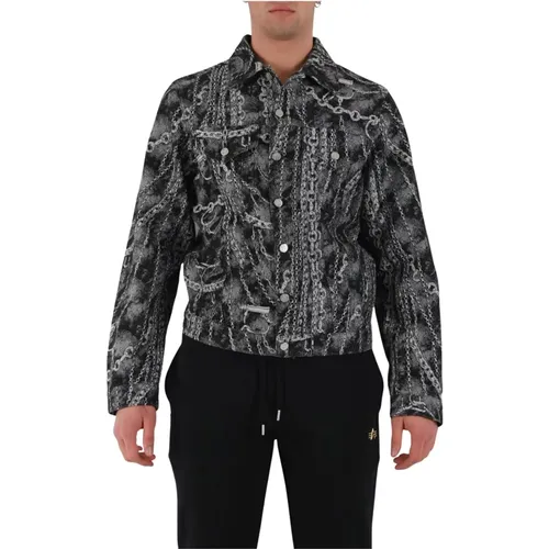 Chain Jacquard Jacket , male, Sizes: L, M - Aries - Modalova