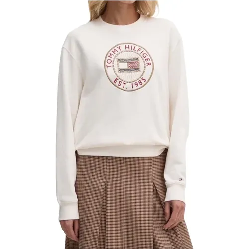 Nautischer Bestickter Sweatshirt für Frauen , Damen, Größe: XS - Tommy Hilfiger - Modalova